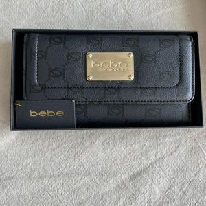 Bebe charcoal gray wallet. New in box w tags